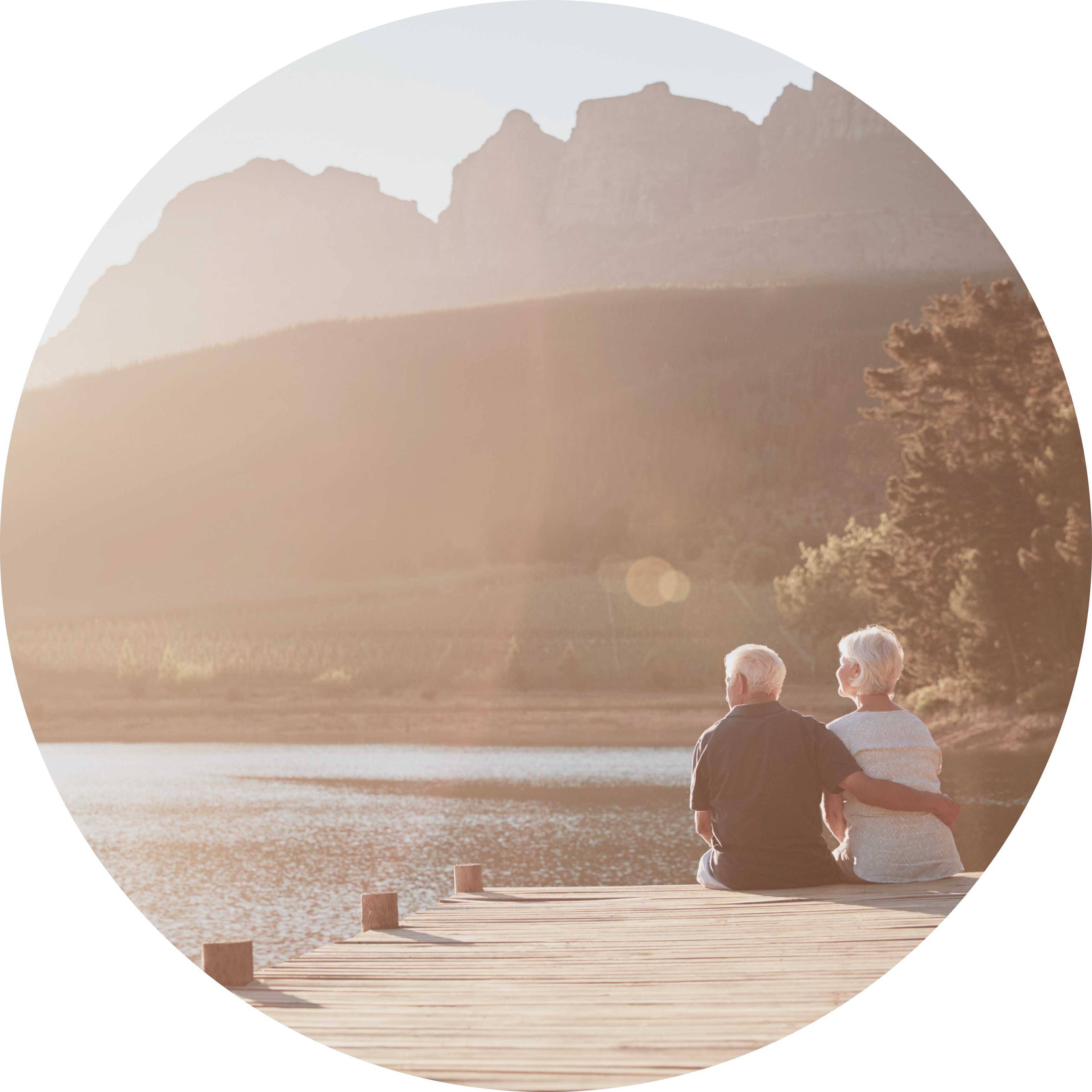 couple sitting on a dock